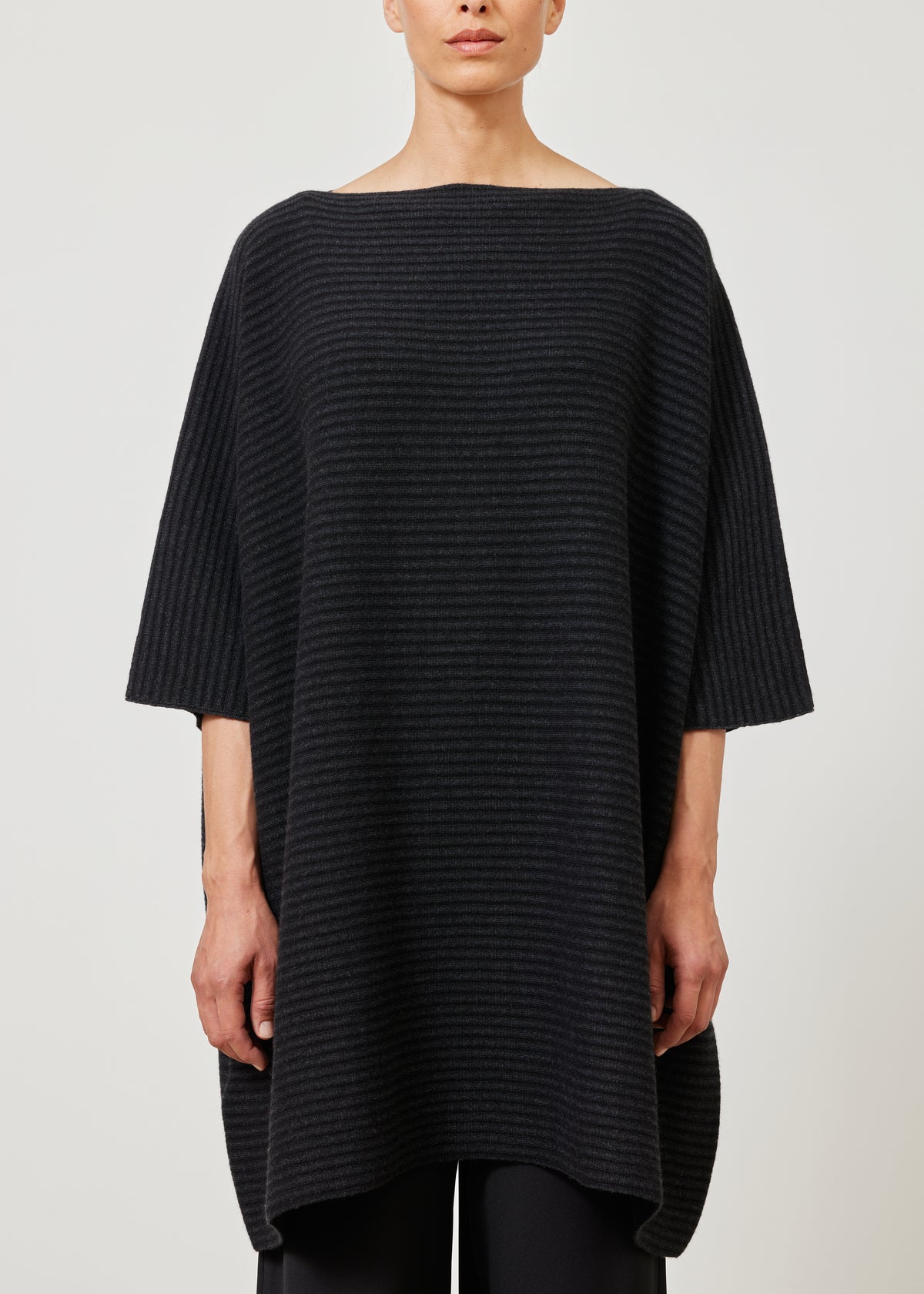 3/4 sleeve wide square sweater - very long