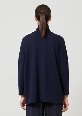 slim sleeve raw edge scrunch neck sweater - mid plus