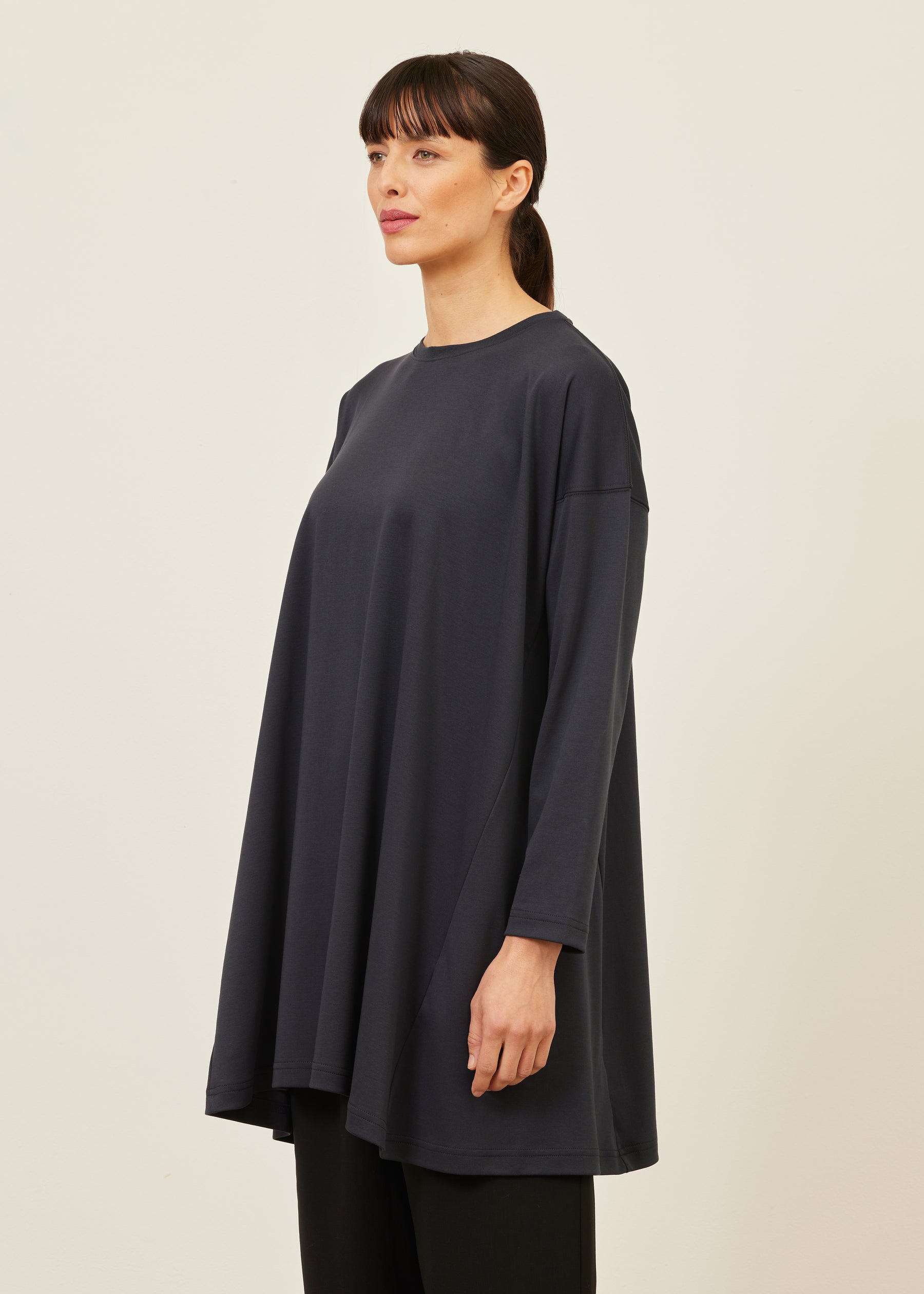side panelled round neck t-shirt - long plus