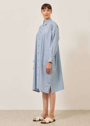 wide a-line shirt dress with collar