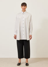 side panelled shirt with collar - long plus