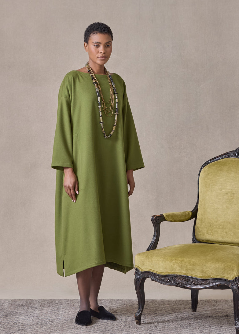 cashmere wide a-line scoop neck dress (fernlight)