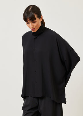 wide longer back scrunch neck shirt - mid plus