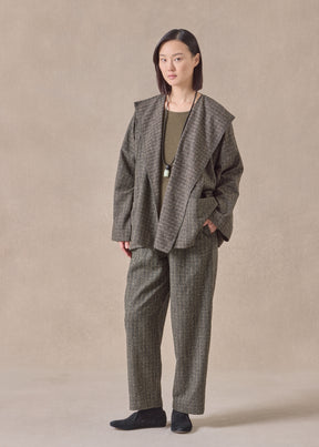 wool silk mix small jacket coat - mid plus