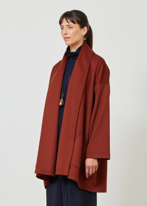 wide A-line shawl collar coat - long plus