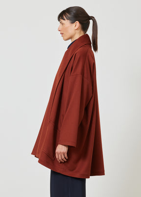 wide A-line shawl collar coat - long plus