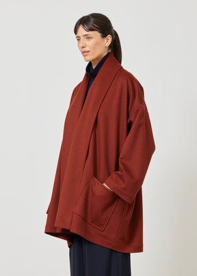 wide A-line shawl collar coat - long plus