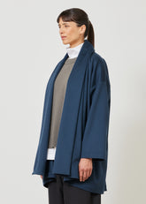 wide A-line shawl collar coat - long plus