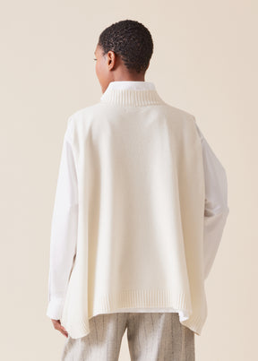 a-line sleeveless deep v-neck sweater - mid plus
