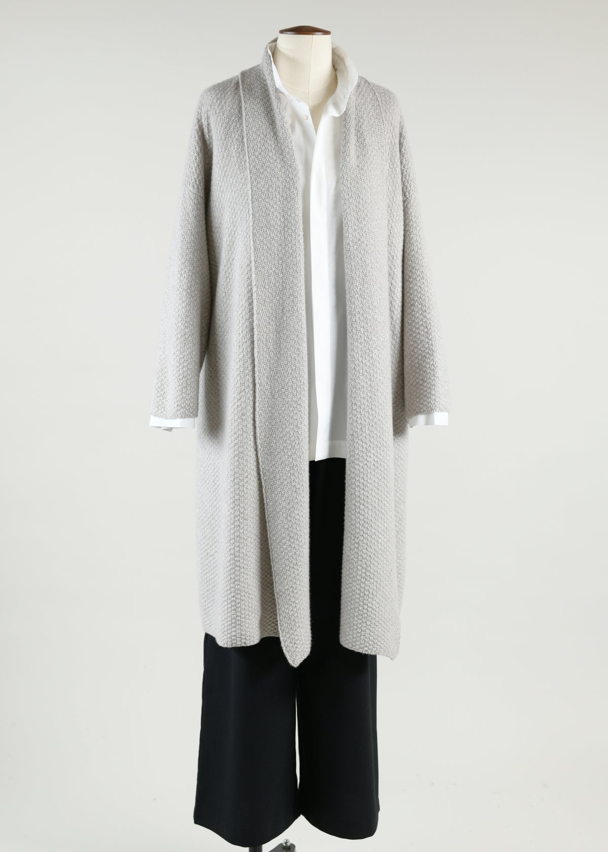 a-line scrunch shawl collar cardigan - very long