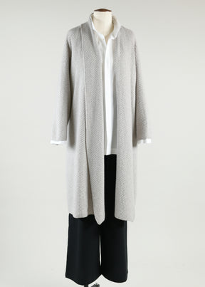 a-line scrunch shawl collar cardigan - very long