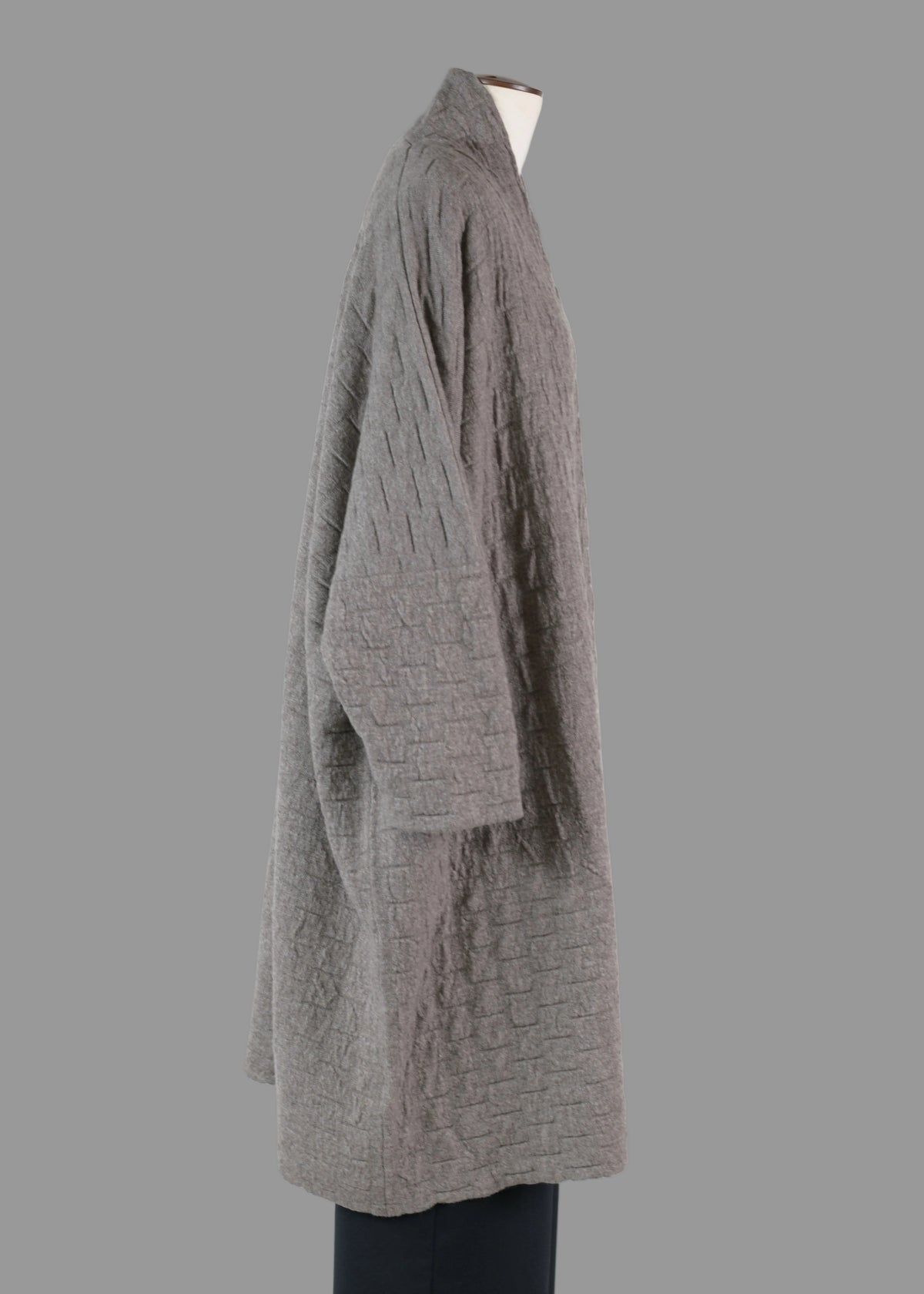 cashmere wide scrunch shawl collar cardigan - 3/4 length