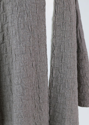 wide scrunch shawl collar cardigan - 3/4 length