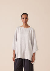 silk 3/4 sleeve bateau neck tunic - long