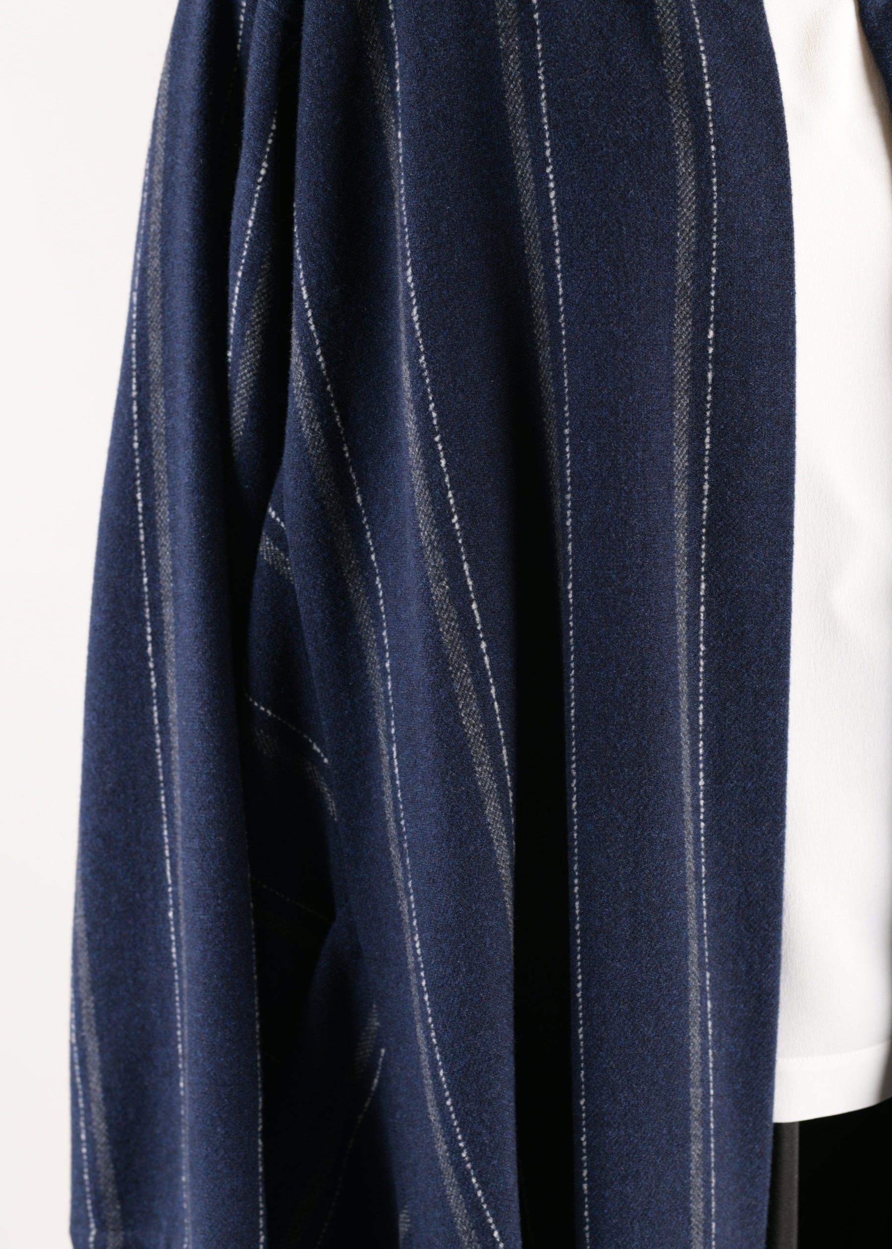 wool cashmere mix caucasus robe coat (navy)