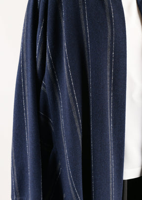 wool cashmere mix caucasus robe coat (navy)