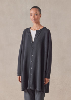 cashmere side panelled cardigan - long plus
