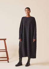 cashmere square slim sleeve sweater knit dress