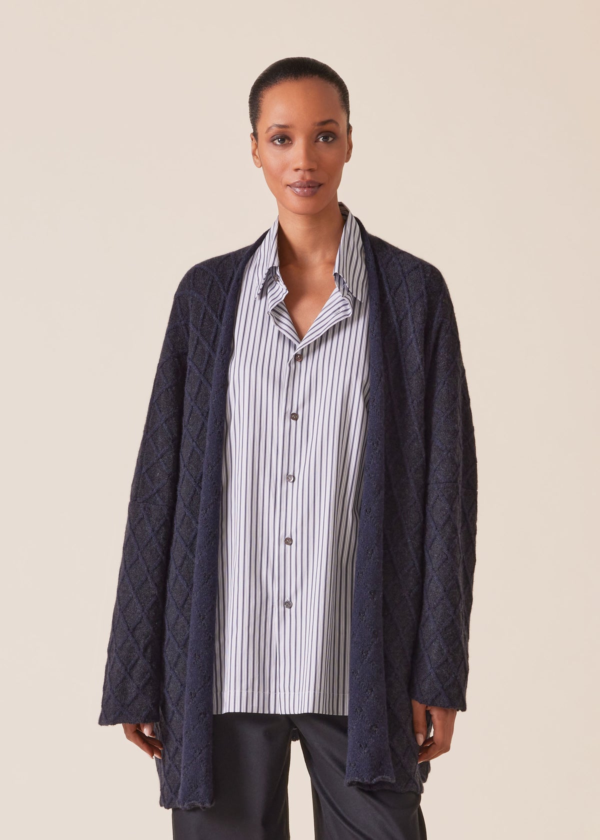 cashmere open cardigan - long