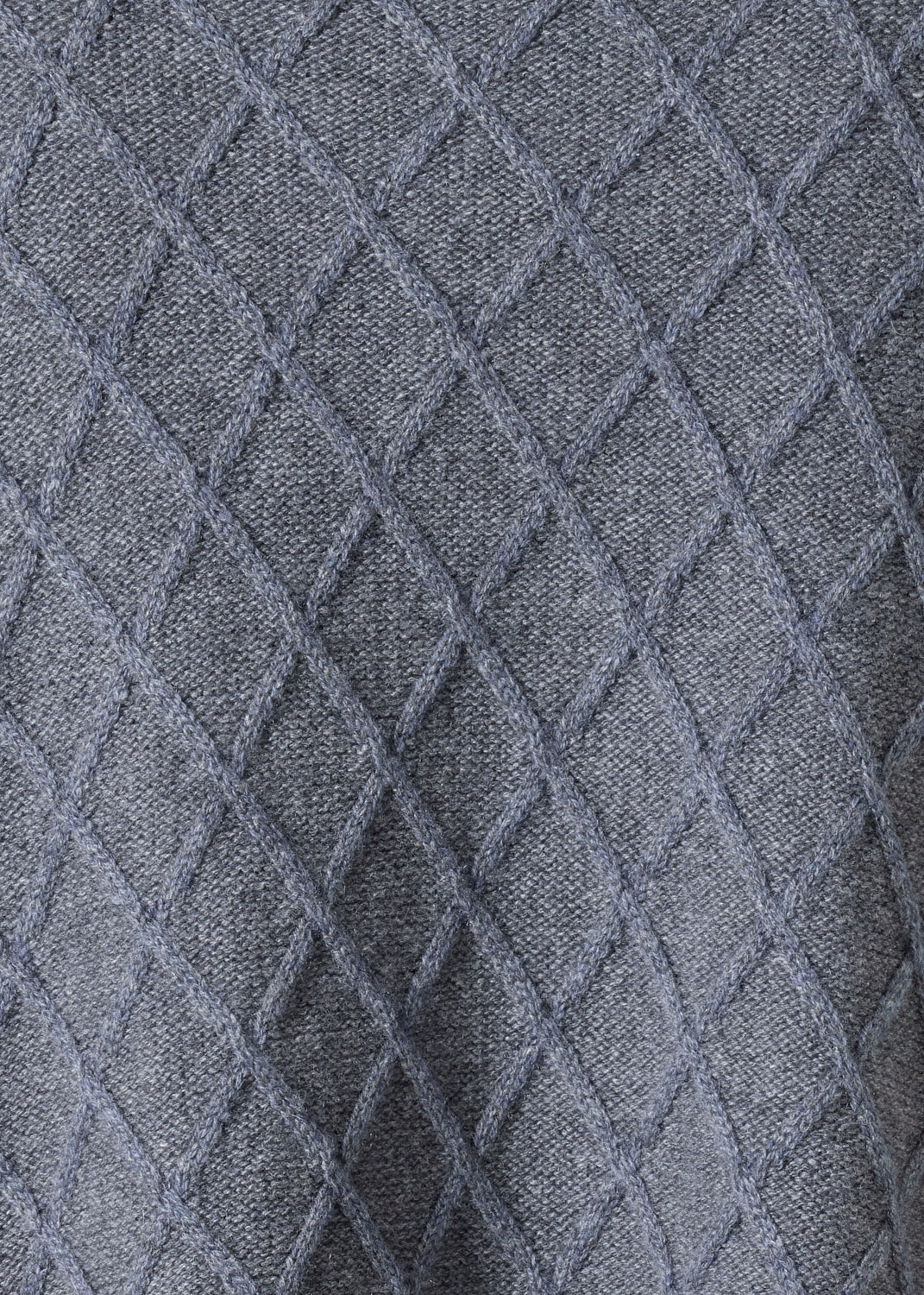 cashmere open cardigan - long (grey/denim)
