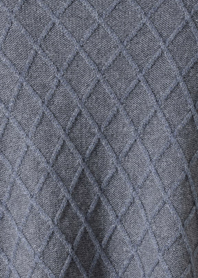 cashmere open cardigan - long (grey/denim)