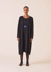 cashmere a-line bateau neck knit dress
