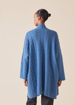 knitted scrunch shawl collar cardigan - long plus