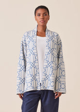 cashmere knitted scrunch shawl collar cardigan - mid