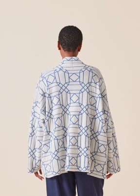 cashmere knitted scrunch shawl collar cardigan - mid