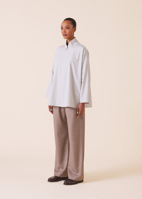 cotton chinese imperial shirt with chinese collar - long