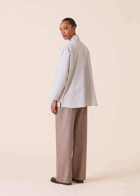 cotton chinese imperial shirt with chinese collar - long