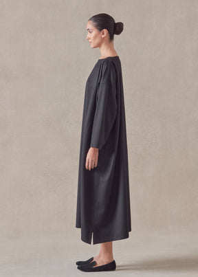 cashmere wide a-line scoop neck dress