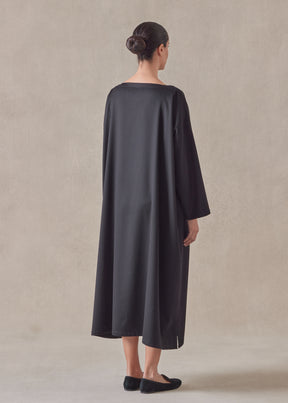 cashmere wide a-line scoop neck dress