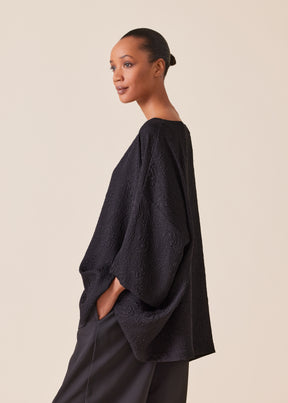 3/4 sleeve bateau neck tunic - long