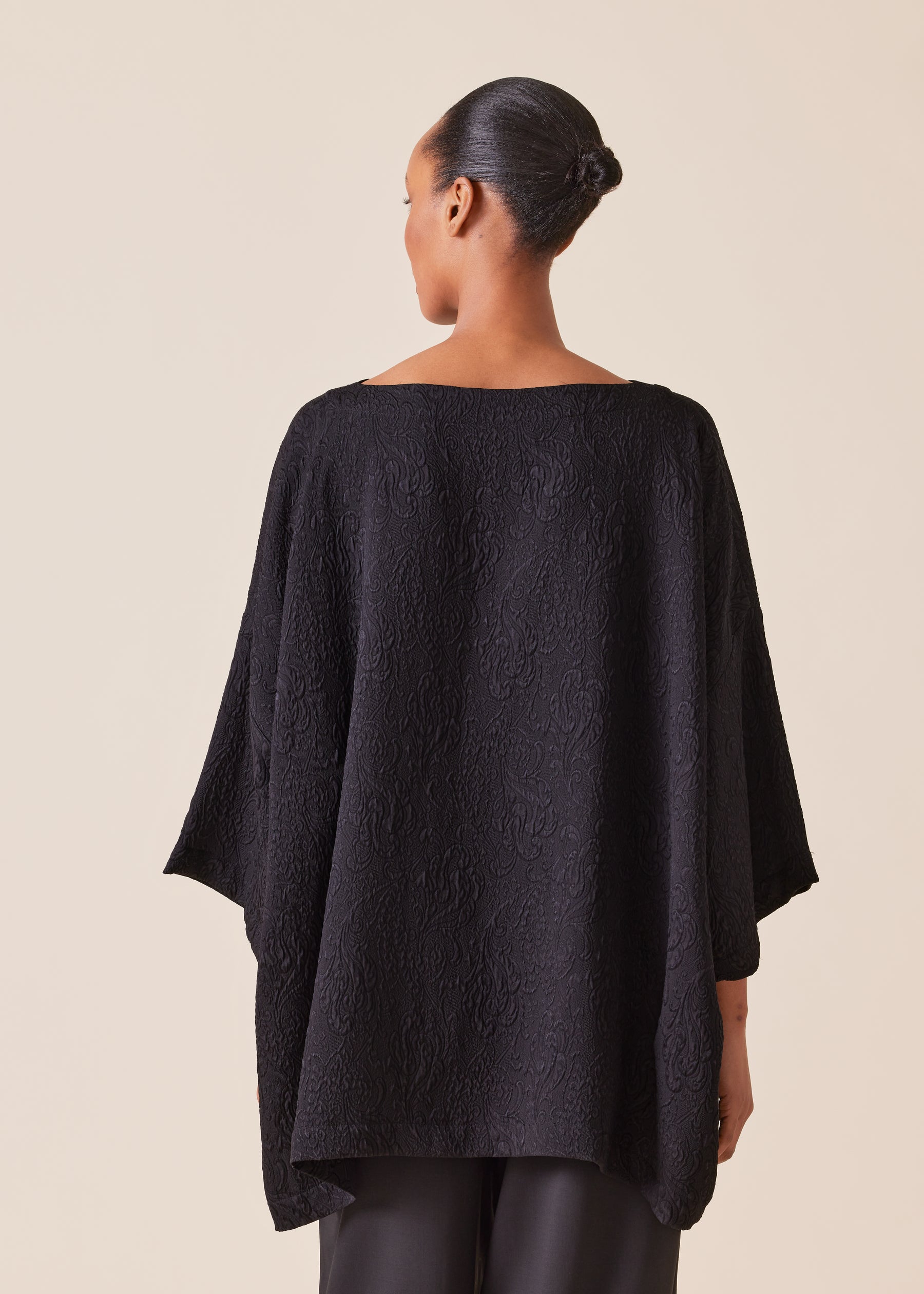 3/4 sleeve bateau neck tunic - long