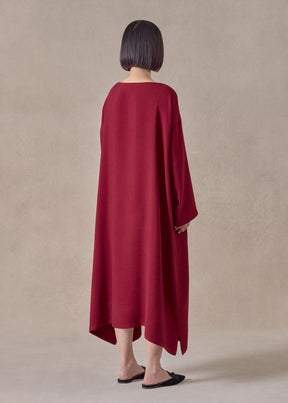 silk wide a-line scoop neck dress