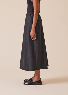 wool cashmere mix A-line skirt