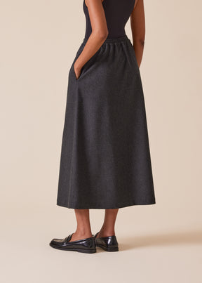 wool cashmere mix A-line skirt