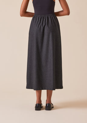 wool cashmere mix A-line skirt