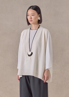 cashmere a-line sleeveless deep v-neck sweater - mid plus