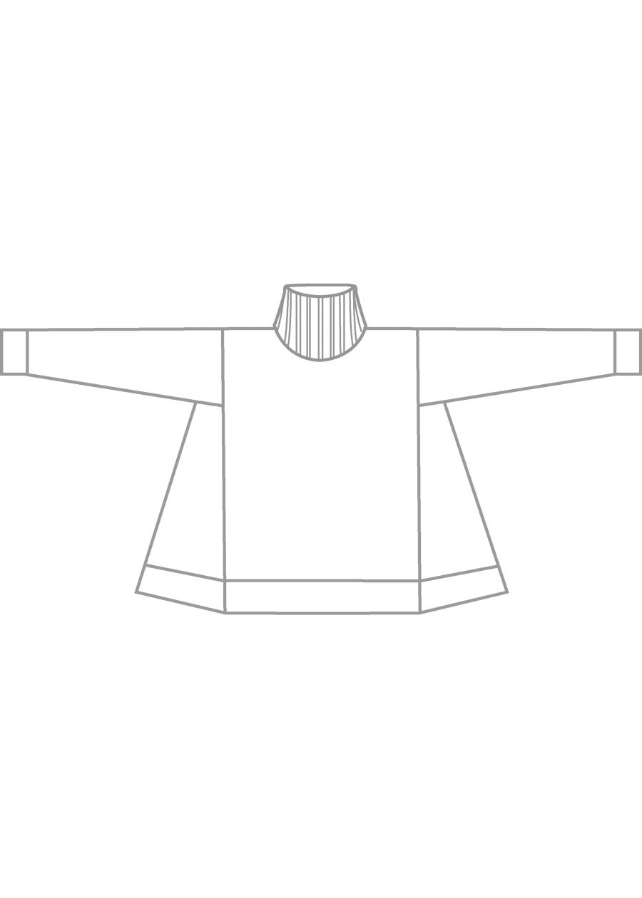 cashmere panelled a-line roll neck sweater - mid plus