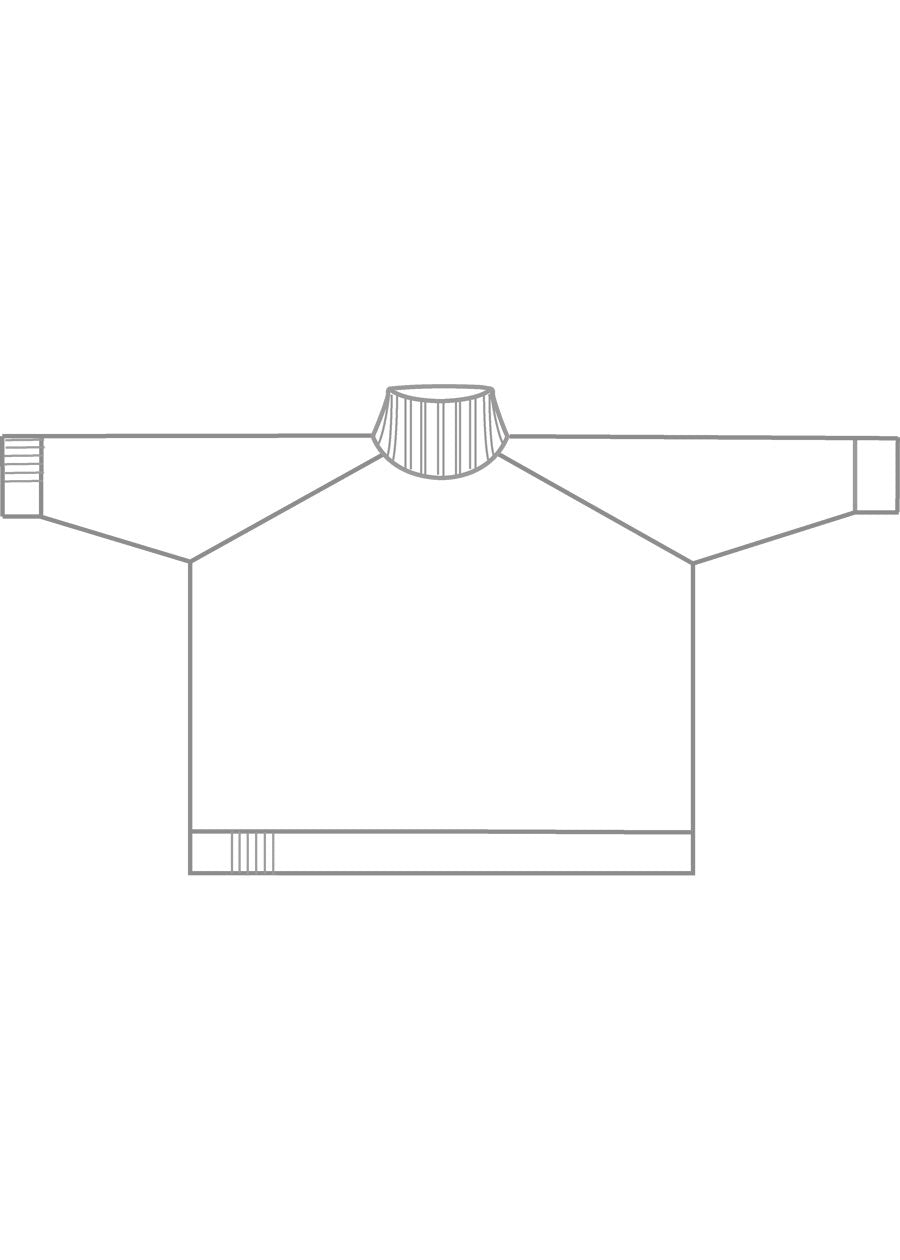 cashmere wide raglan sleeve roll neck sweater - long