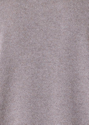 cashmere small long sleeve high neck sweater - mid