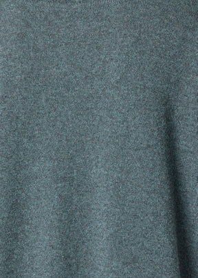 cashmere slim sleeve raw edge scrunch neck - mid plus