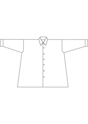 cotton wide a-line shirt with collar - long plus