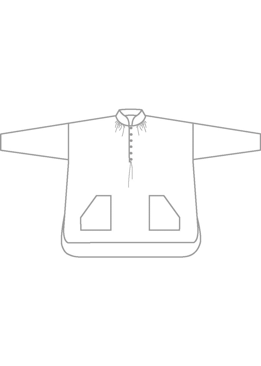 cotton sloped shoulder wide a-line artists smock with pleated collar - long plus