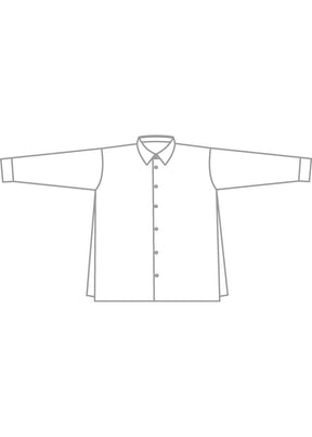 cotton slim a-line shirt with collar and stepped insert - long