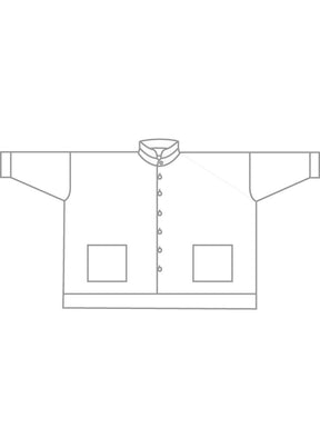 cotton wide longer back double stand collar shirt jacket - long