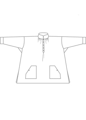 cotton wide a-line artists smock - long plus