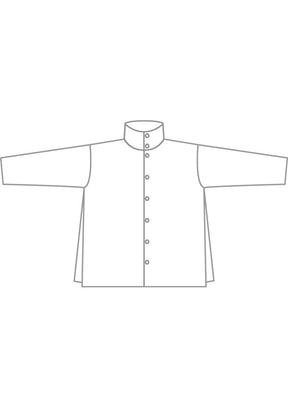 cotton slim a-line scrunch neck shirt with stepped insert - long